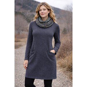 Nau Womens Dress Sz XS Charcoal Gray Wool Blend Knit Pockets Minimalist